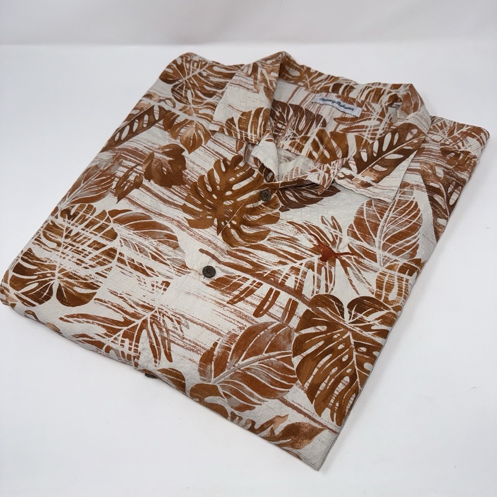 Tommy Bahama Hawaiian Camp University Texas Longhorns Button Up Shirt Men's XXL